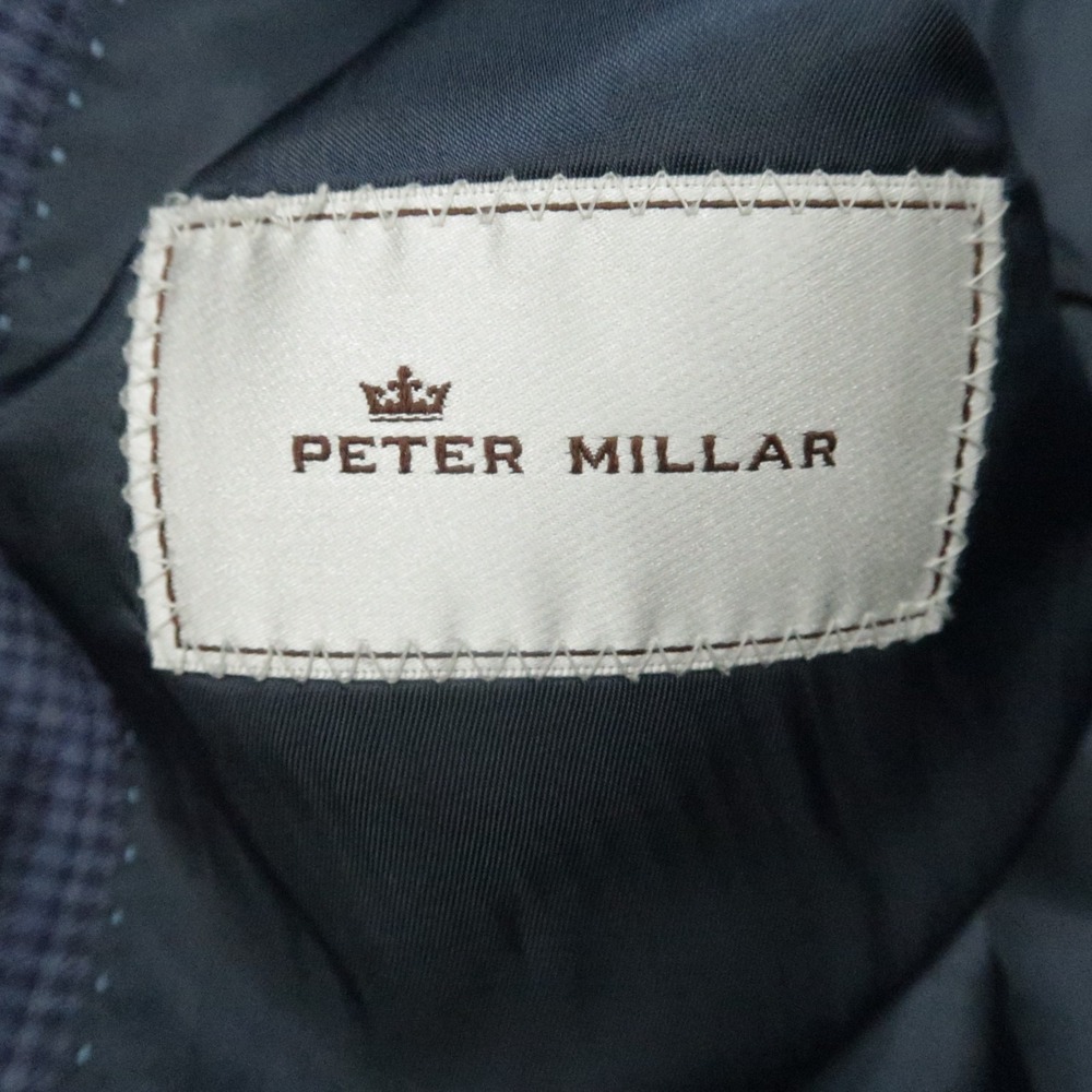 Peter Millar Blazer Men 50T Blue Wool Gingham‎ Double Vented Suit Jacket Coat * - Picture 4 of 16